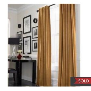 2 Velvet Gold Pottery Barn Curtians NWOT